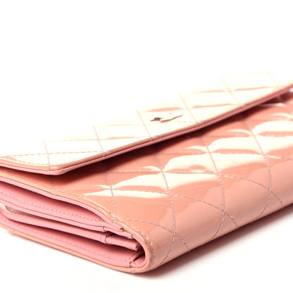 Chanel Patent Calfskin Quilted Flap Wallet Pink 8 of 14