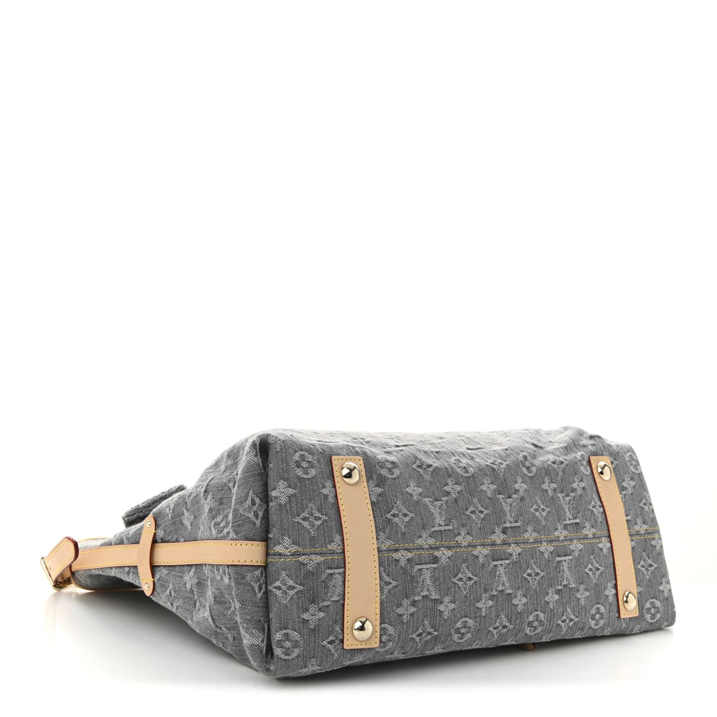 Monogram Denim CarryAll MM Washed Grey