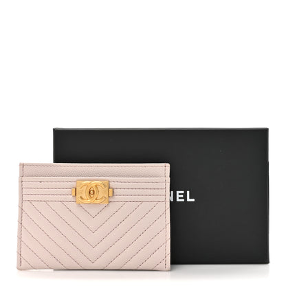 Chanel Caviar Quilted Chevron Boy Card Holder Light Purple 13 of 13