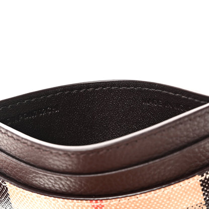 Burberry Grained Calfskin Jacquard Woven Vintage Check Highlands Card Case Sand 7 of 8