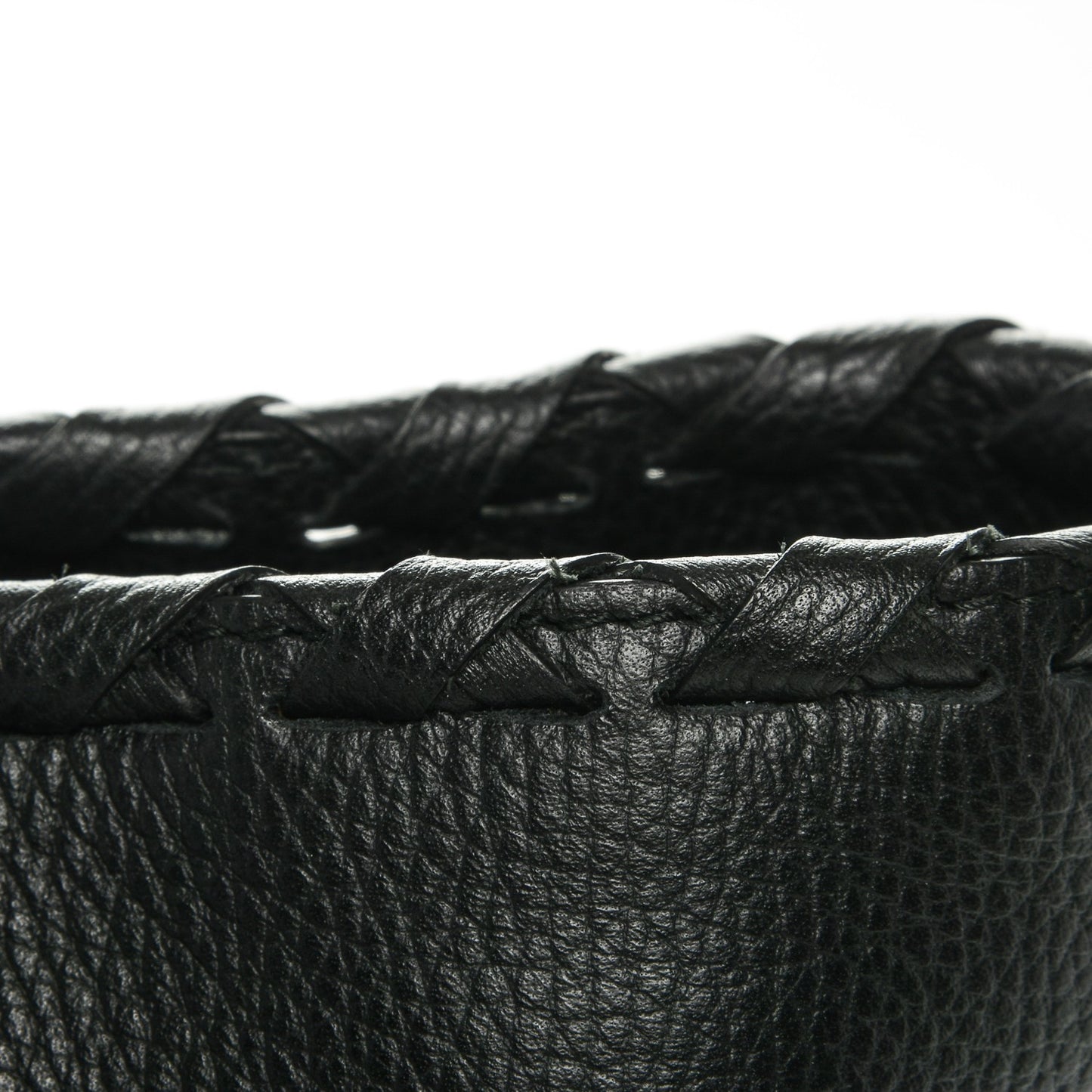 Pebbled Calfskin Bamboo Tassel Tote Black