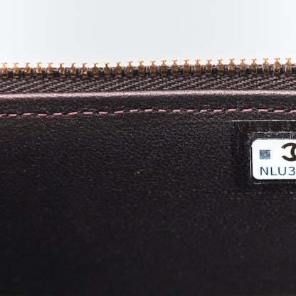 Chanel Iridescent Lambskin Quilted Mini Top Handle Vanity Case With Chain Burgundy 7 of 10