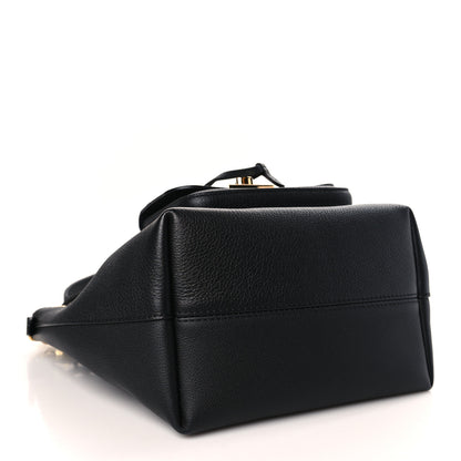Louis Vuitton Calfskin Lockme Bucket MM Black 4 of 8