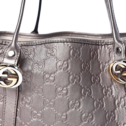 Gucci Metallic Guccissima Medium GG Twins Tote Mauve 11 of 15