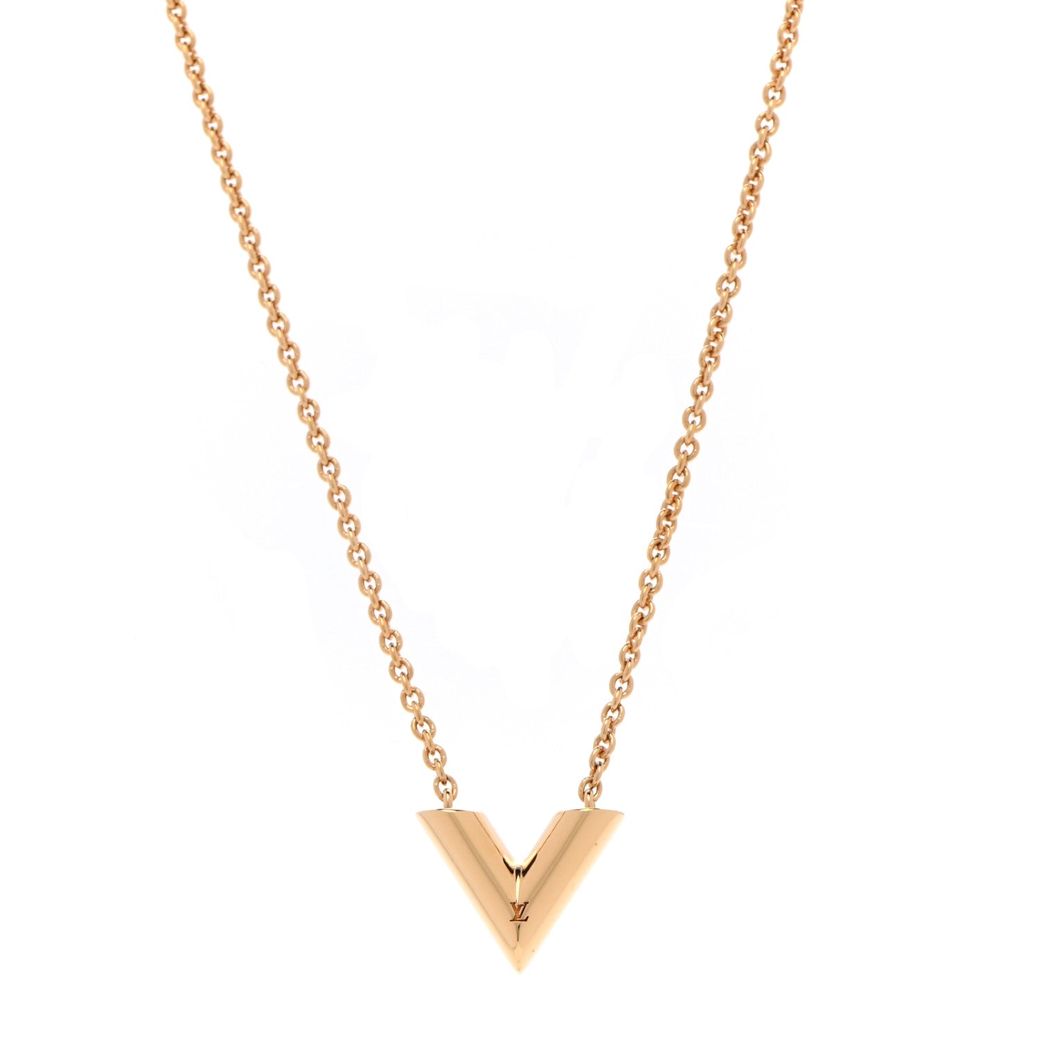 Louis Vuitton Essential V Necklace Gold 1 of 7