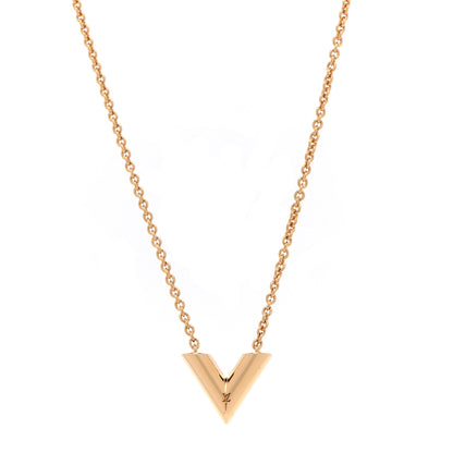 Louis Vuitton Essential V Necklace Gold 1 of 7