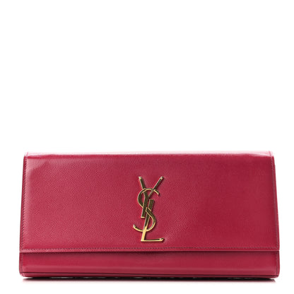 Saint Laurent Calfskin Classic Monogram Cassandre Clutch Lipstick Fuchsia 1 of 7