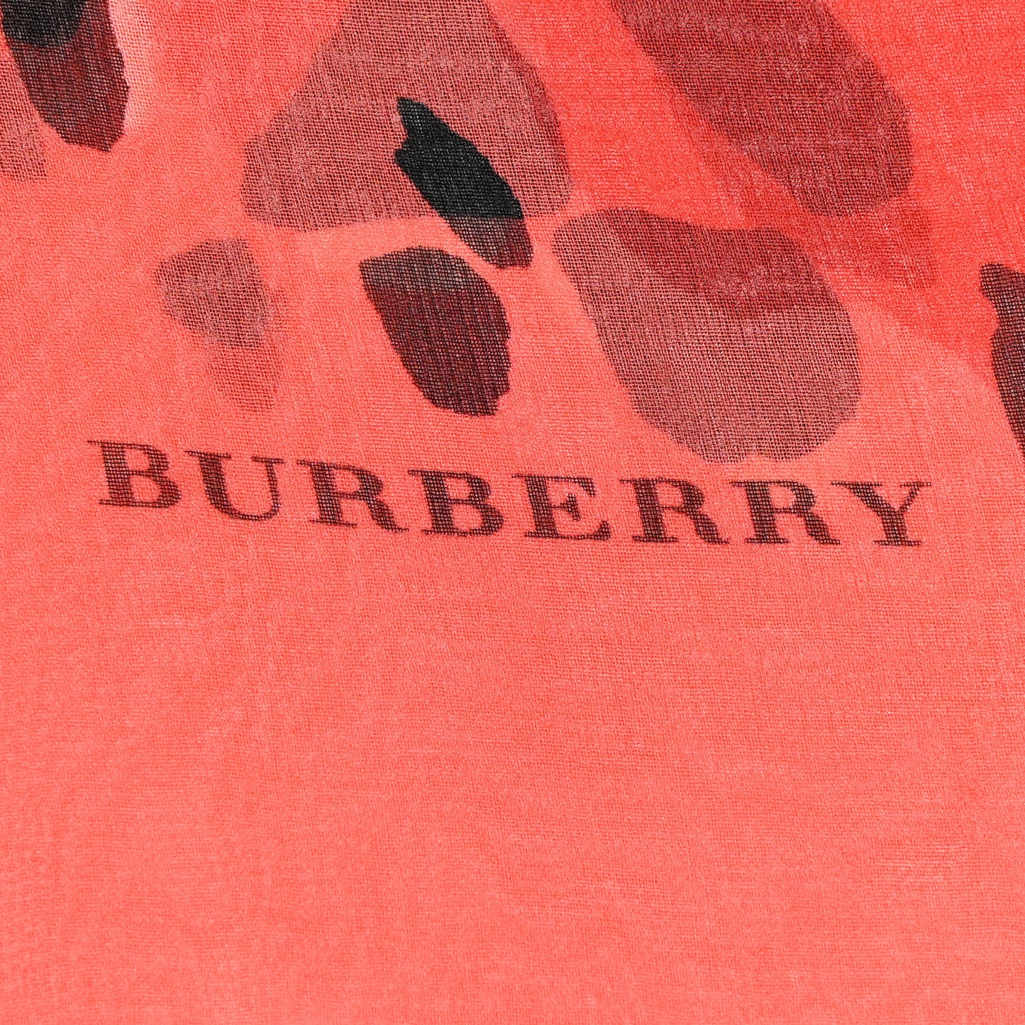 Silk Animal Print Scarf Bright Peony