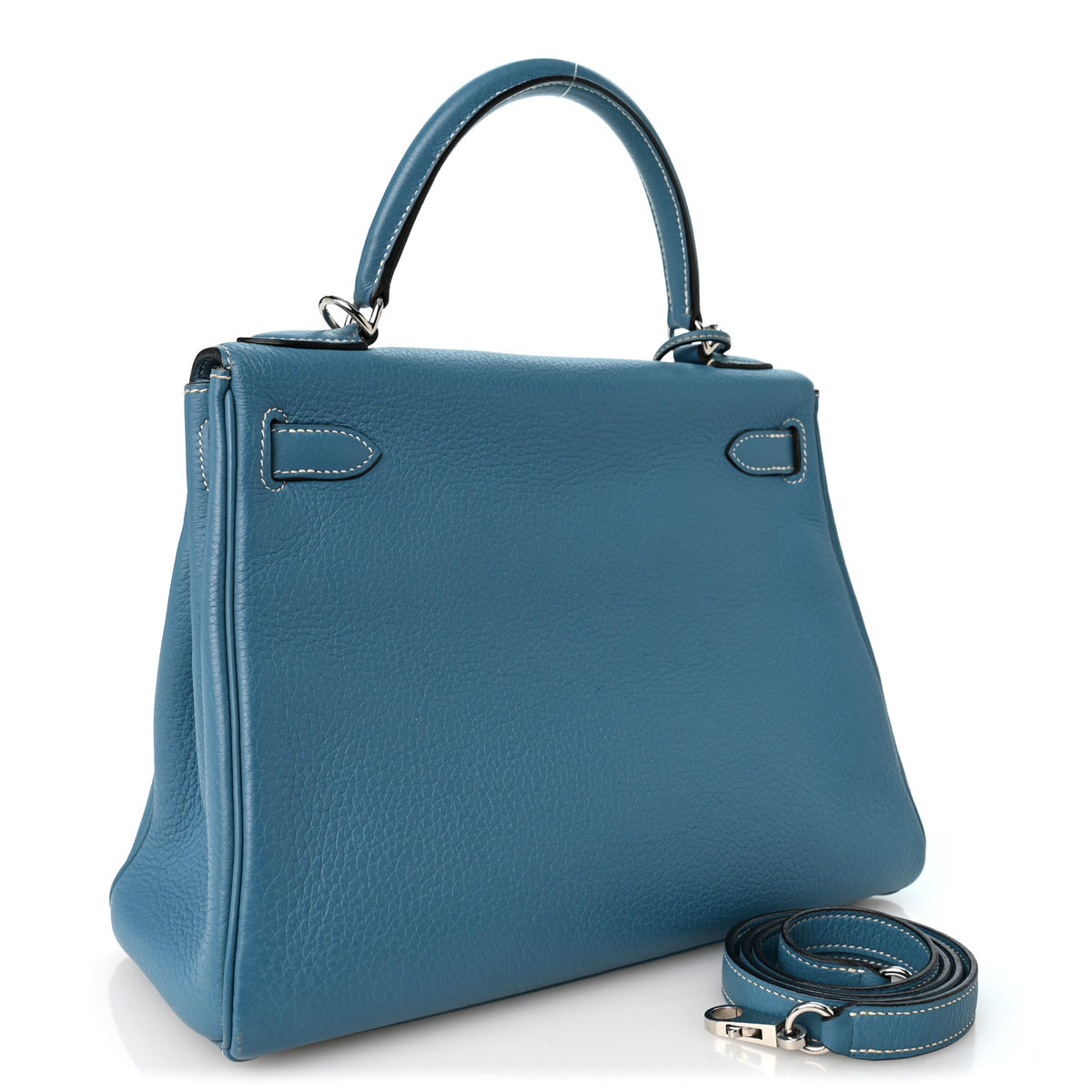 Hermes Taurillon Clemence Kelly Retourne 28 Bleu Jean 3 of 14