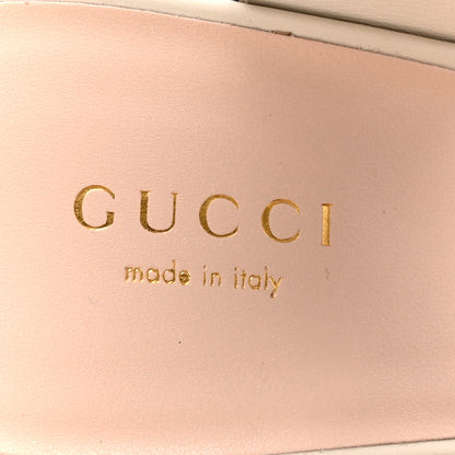 Gucci Cosmos Softy Calfskin Wooden Interlocking G Cut-Out 30/120mm Platform Sandals 38 Mystic White 7 of 13