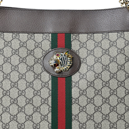 Gucci GG Supreme Monogram Large Rajah Chain Tote Beige New Acero 8 of 10