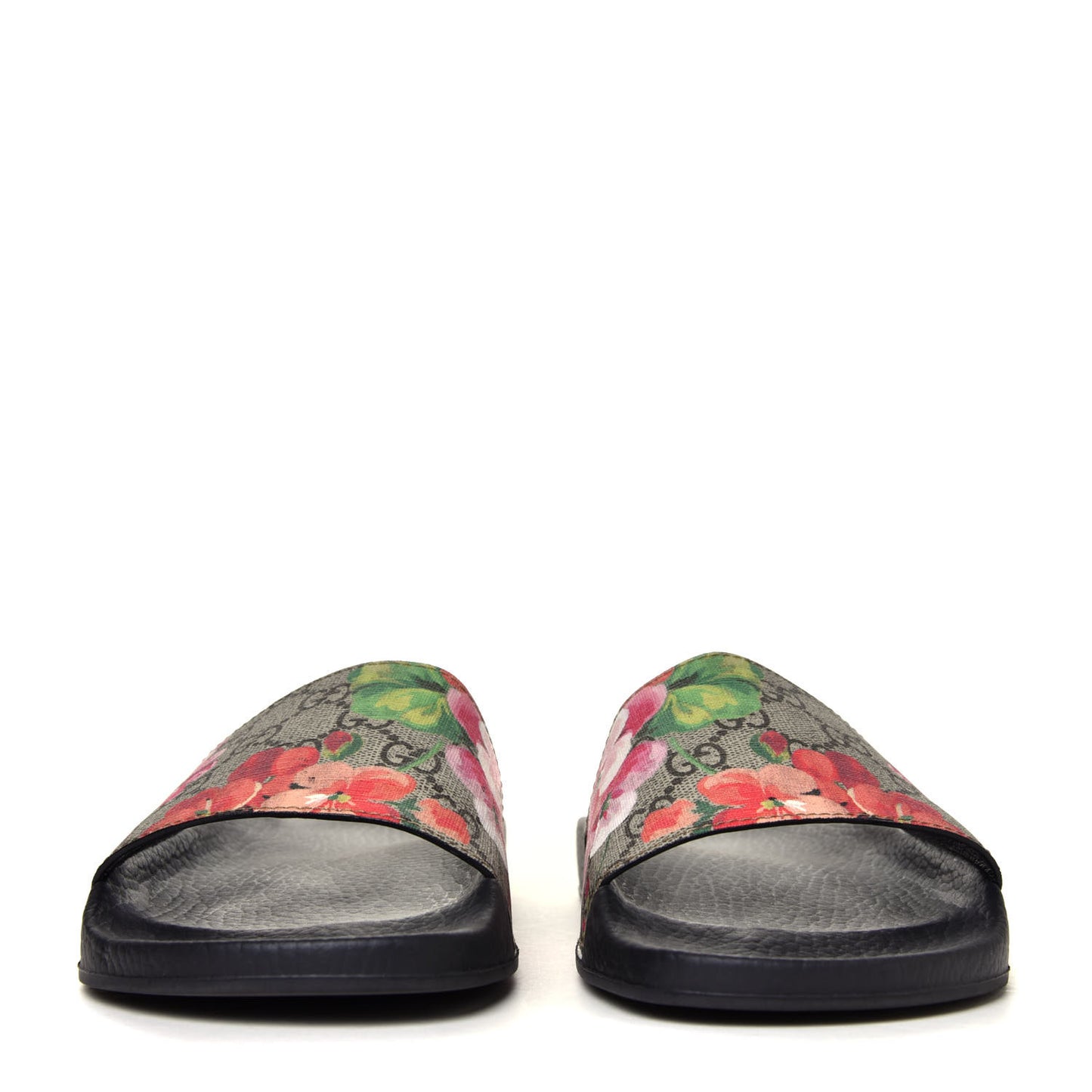 GG Supreme Monogram Blooms Slide Sandals 38 Beige Multicolor