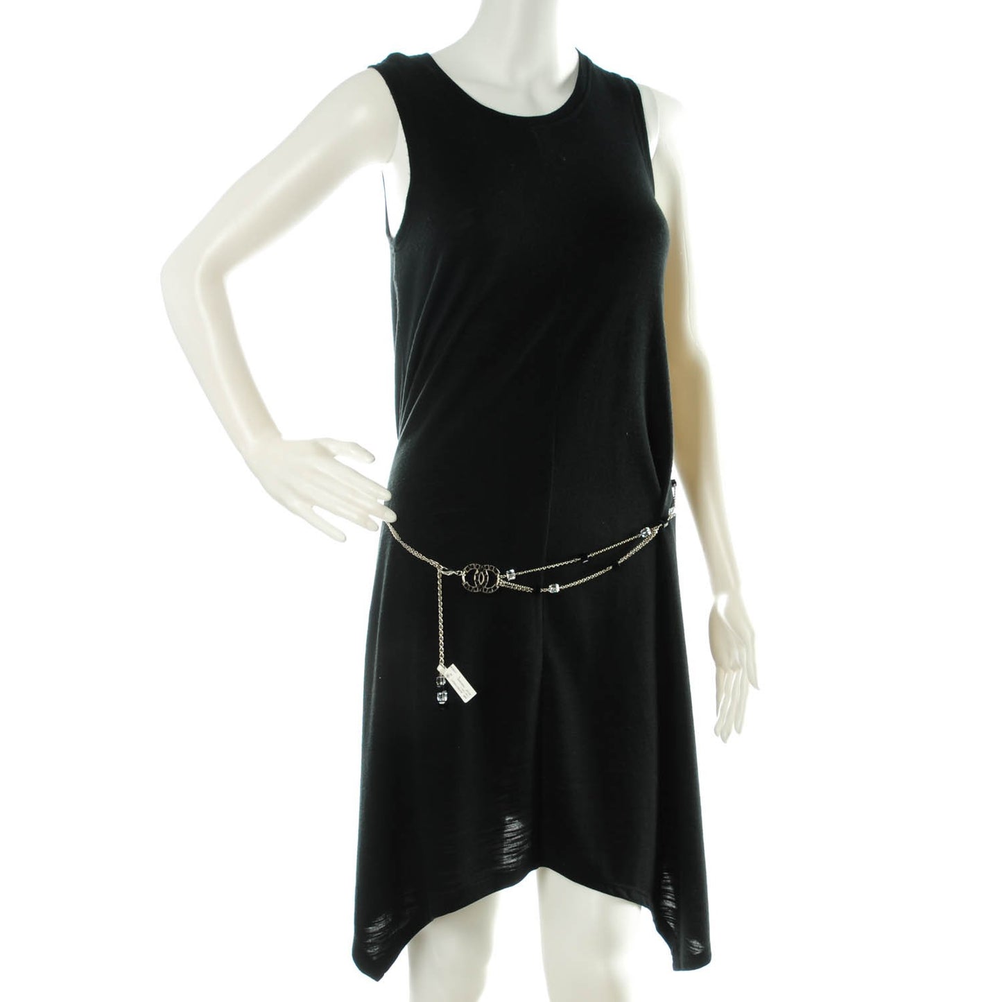 Baguette Crystal CC Belt Silver Black