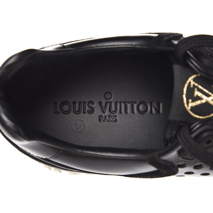 Louis Vuitton Nubuck Calfskin Perforated Run Away Sneakers 39 Black 6 of 8