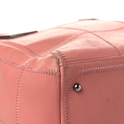 Chanel Caviar Square Stitched Bowler Pink 10 of 14