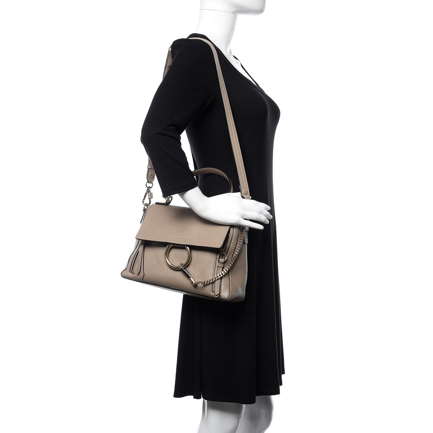 Chloe Calfskin Small Faye Day Shoulder Bag Motty Grey 2 of 8