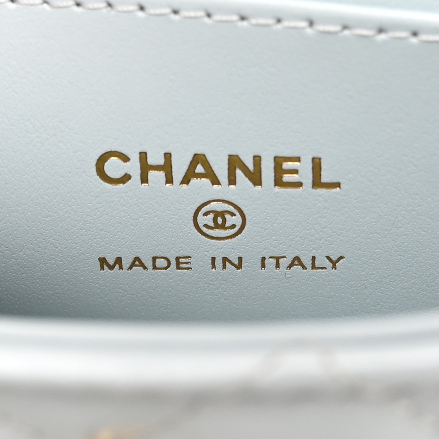Chanel Shiny Aged Calfskin Quilted Mini Nano Kelly Shopper Light Blue 5 of 10