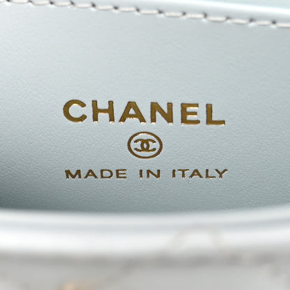 Chanel Shiny Aged Calfskin Quilted Mini Nano Kelly Shopper Light Blue 5 of 10