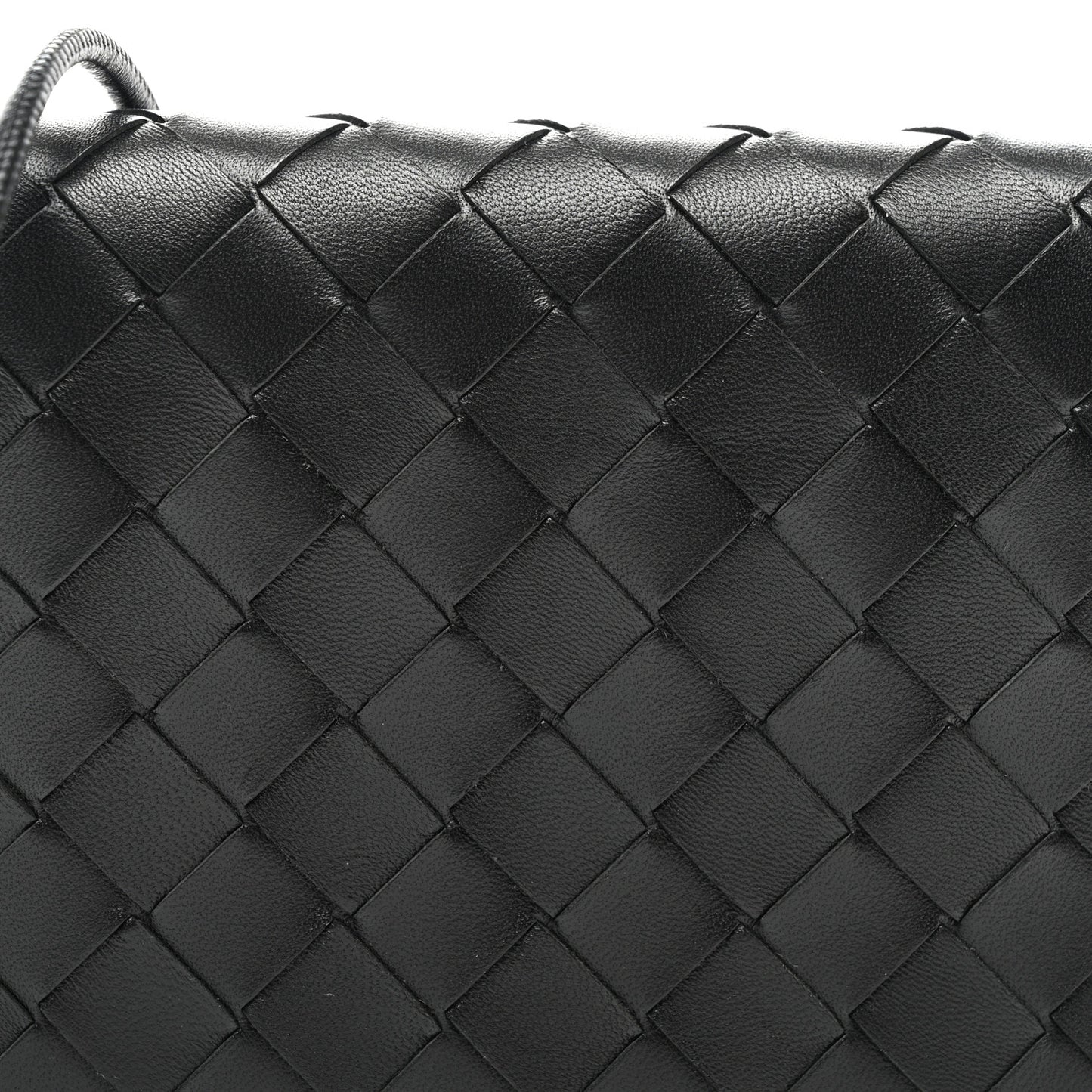 Nappa Intrecciato Wallet On Strap Black
