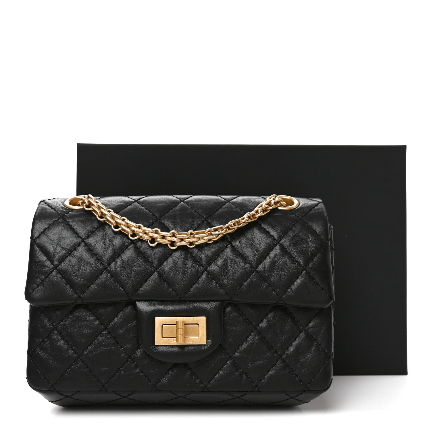 Chanel Aged Calfskin Quilted 2.55 Reissue Mini Flap Black 11 of 11