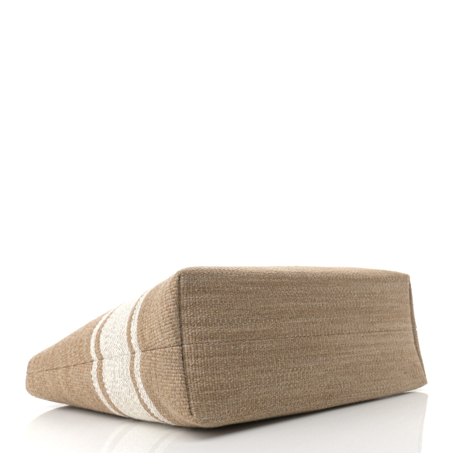 Textile Calfskin Horizontal Cabas Beige Tan