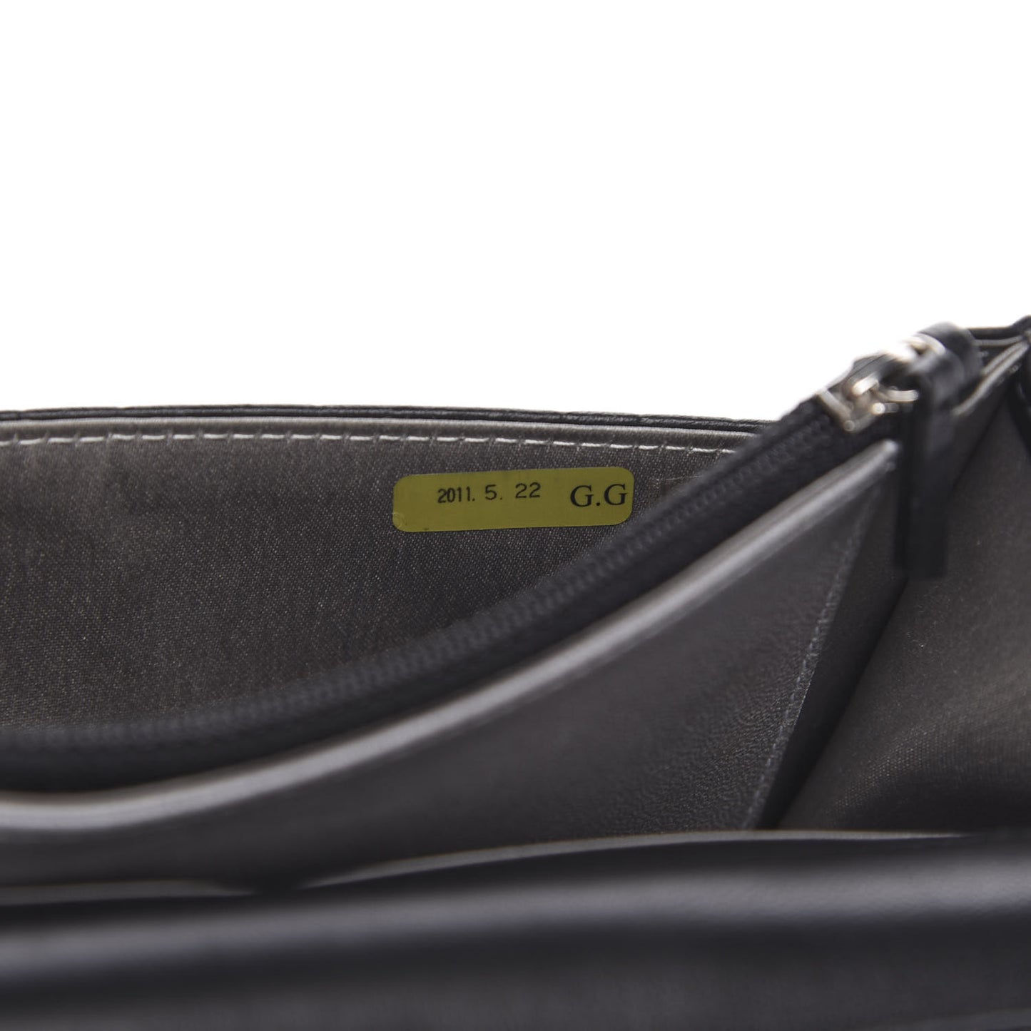 Lambskin Camellia Embossed Wallet on Chain WOC Black