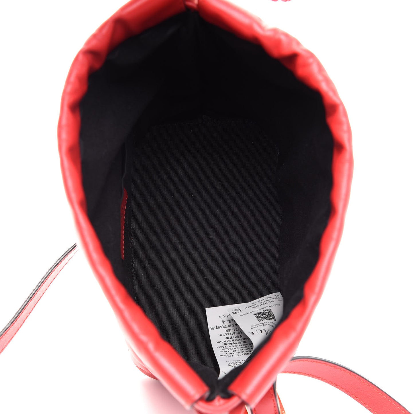 Nappa Quilted Medusa Bucket Bag Red