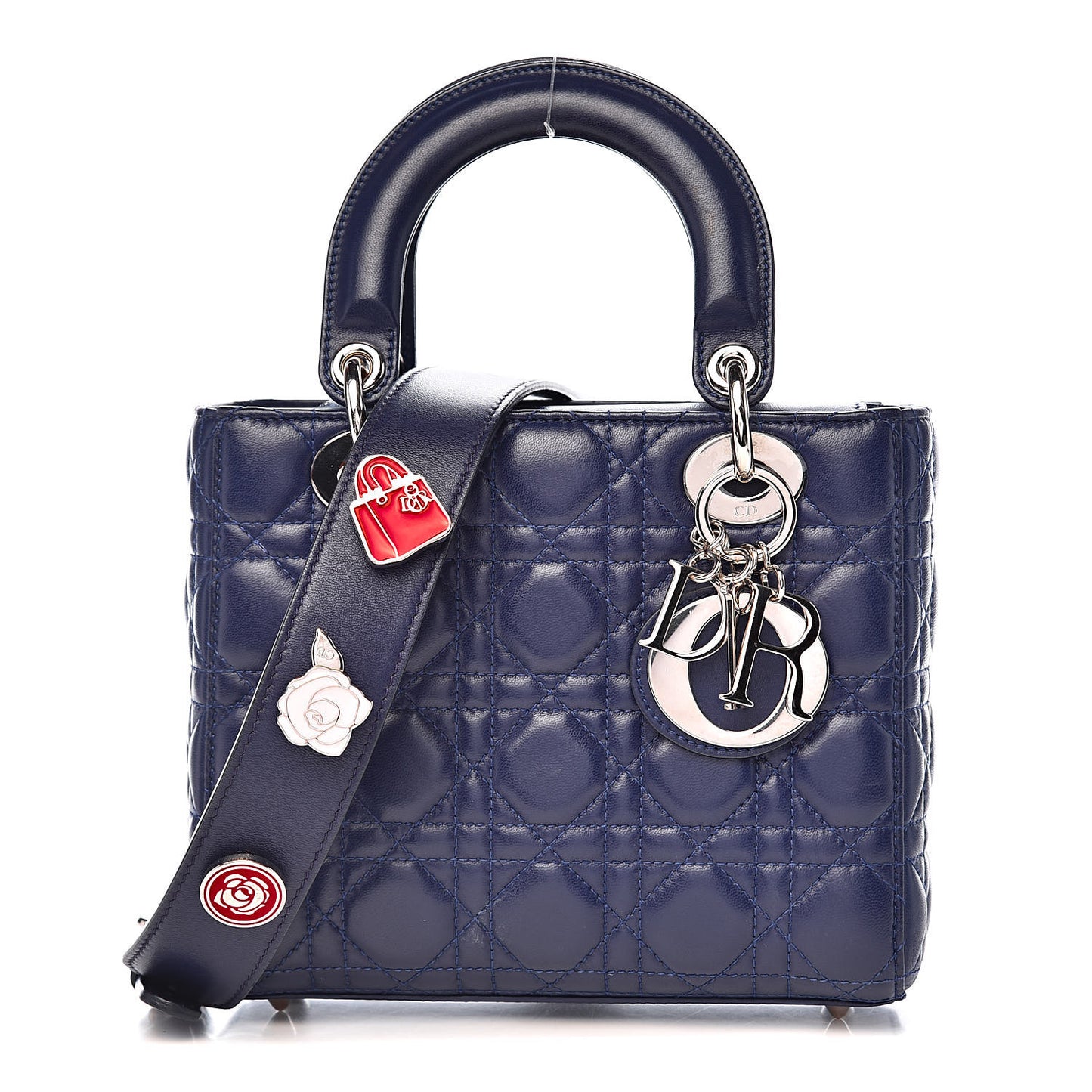 Lambskin Cannage Small Lucky Badges My Lady Dior Navy