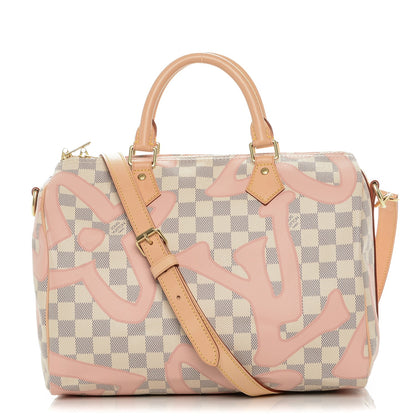 Louis Vuitton Damier Azur Tahitienne Speedy Bandouliere 30 Rose Ballerine 1 of 6