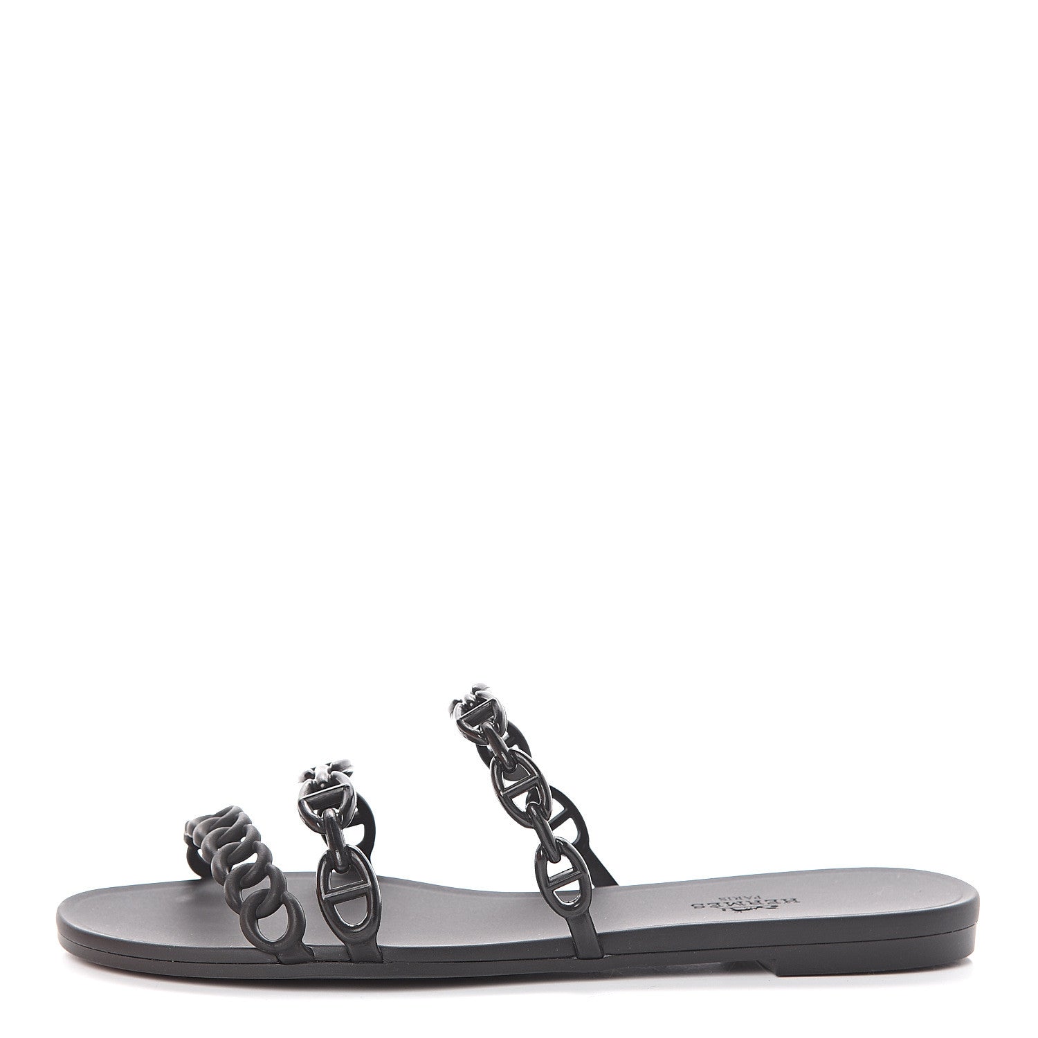 Hermes Rubber Chaine d'Ancre Rivage Sandals 38 Black 1 of 7