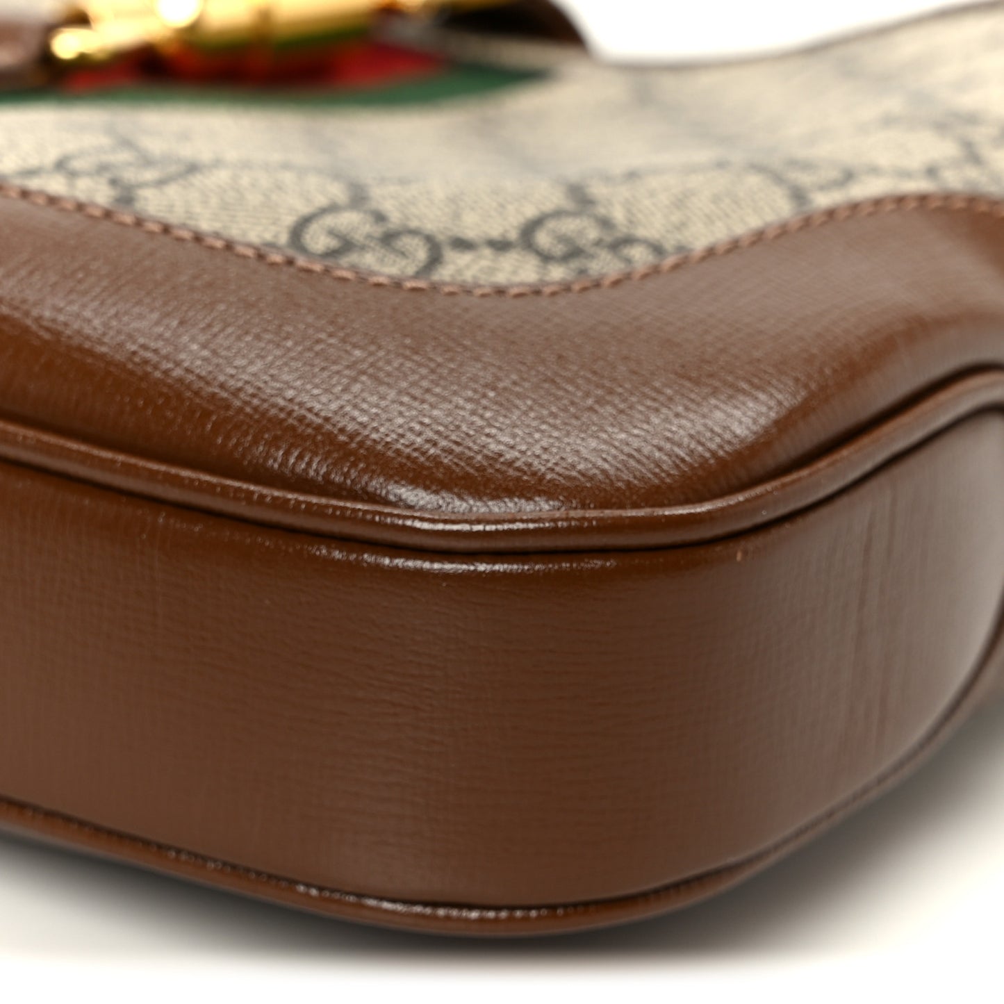 GG Supreme Monogram Azalea Calfskin Web Small Jackie 1961 Hobo Beige Ebony Brown Sugar Beige Ebony Brown Sugar