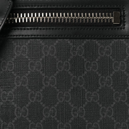 Gucci GG Supreme Monogram Web Small Flat Messenger Bag Black Grey 8 of 12