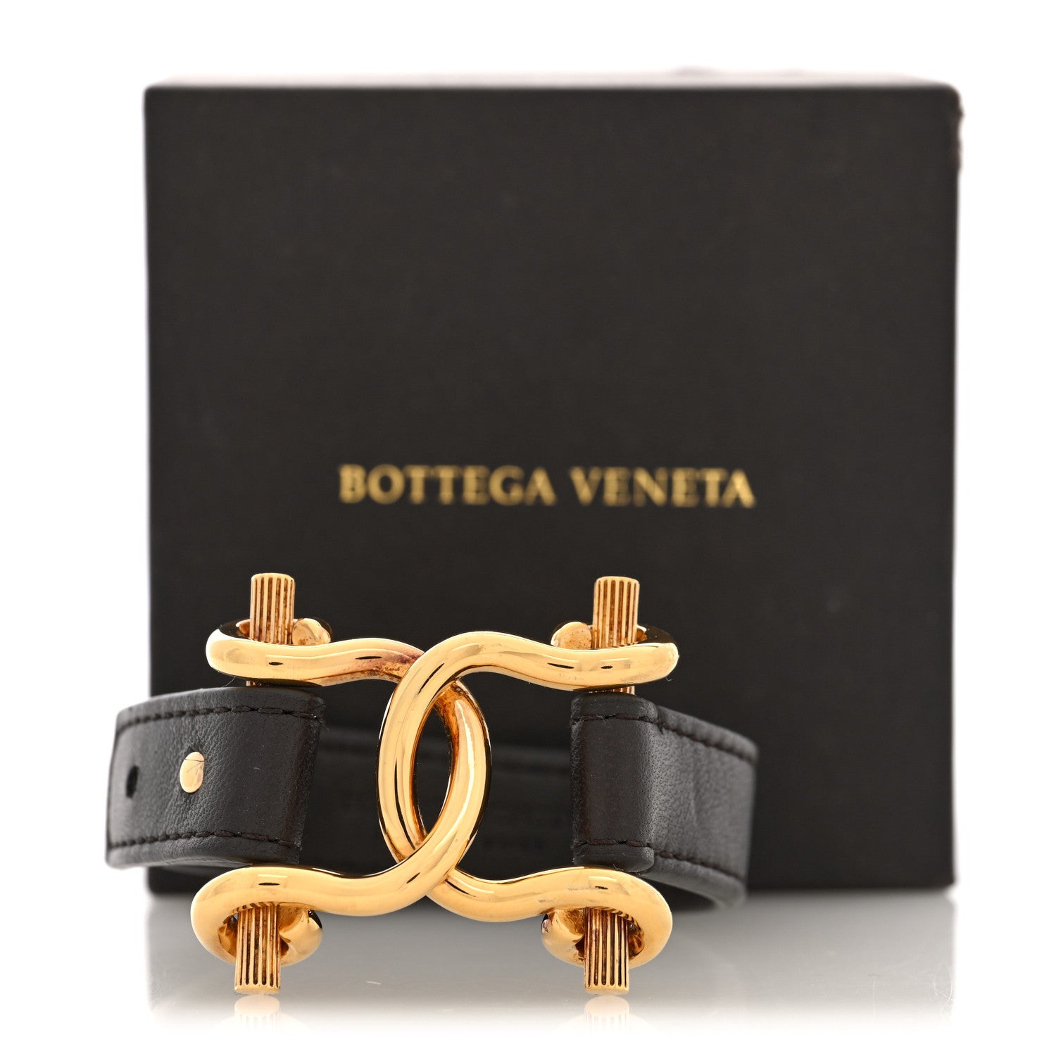 Bottega Veneta Calfskin Metal Knot Wrap Bracelet Fondant Gold 5 of 5