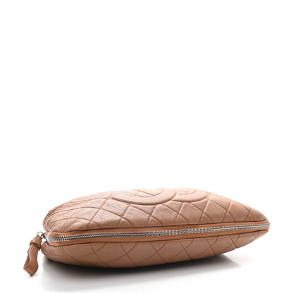 Chanel Caviar Quilted Expandable Zip Shoulder Bag Beige 12 of 43