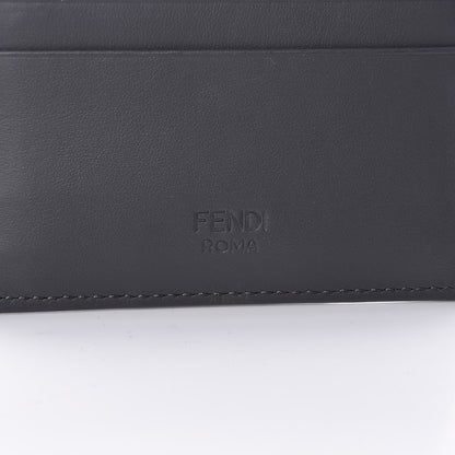 Fendi Vitello Century Metal Monster Eyes Card Holder Grey 8 of 9