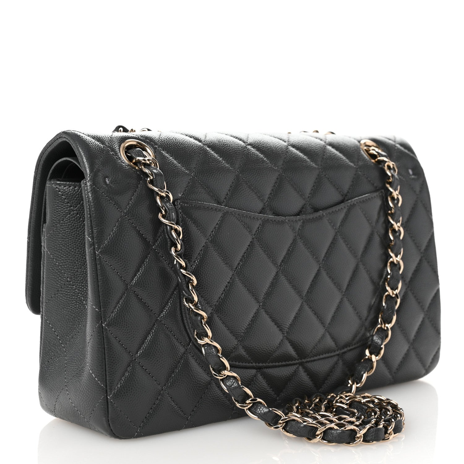 Chanel Caviar Quilted Medium Double Flap Dark Grey 3 of 10