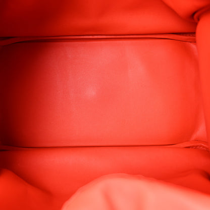 Hermes Swift Epsom Lindy 30 Tressage De Cuir Rouge De Coeur Bleu Du Nord Rouge H 5 of 13