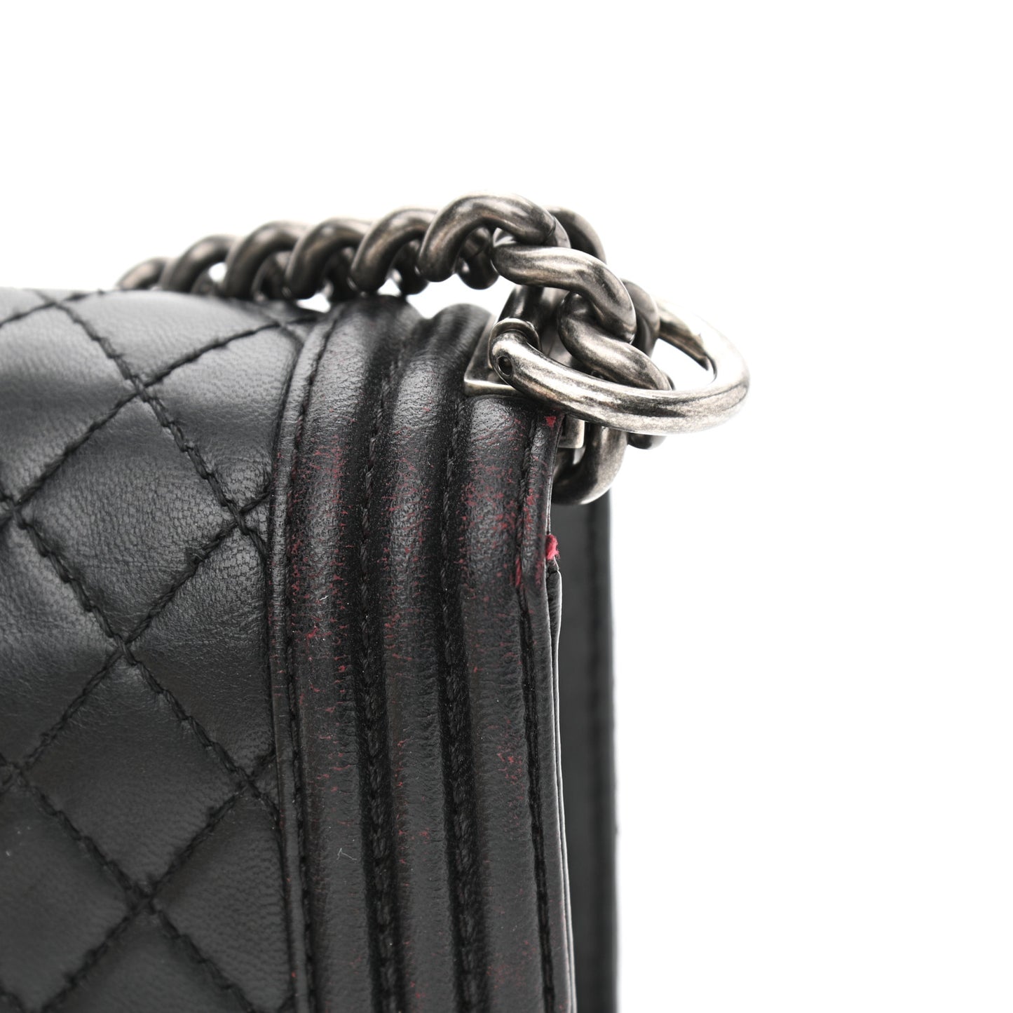 Lambskin Quilted Small Boy Flap Black