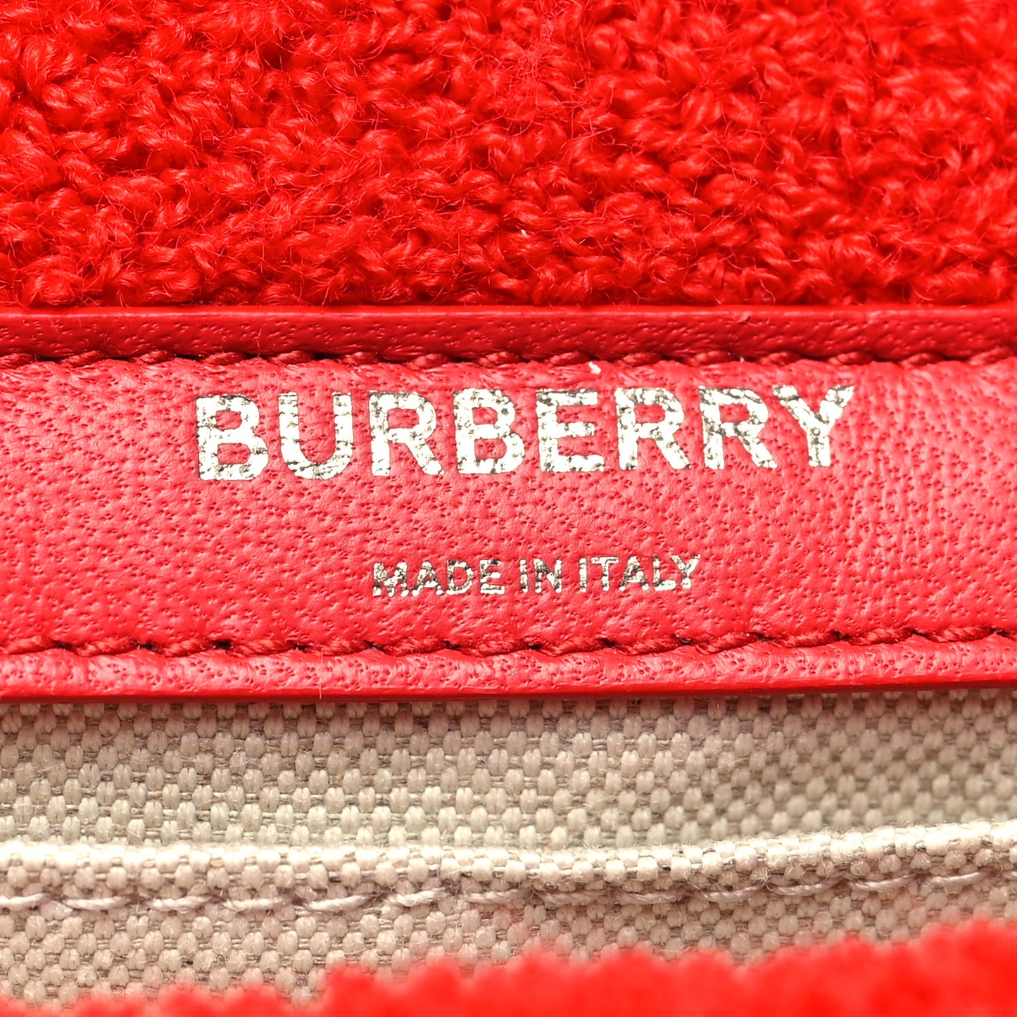 Cotton Terry Cloth Small Love Lola Bag Red White