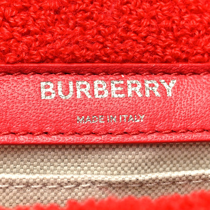 Burberry Cotton Terry Cloth Small Love Lola Bag Red White 6 of 10