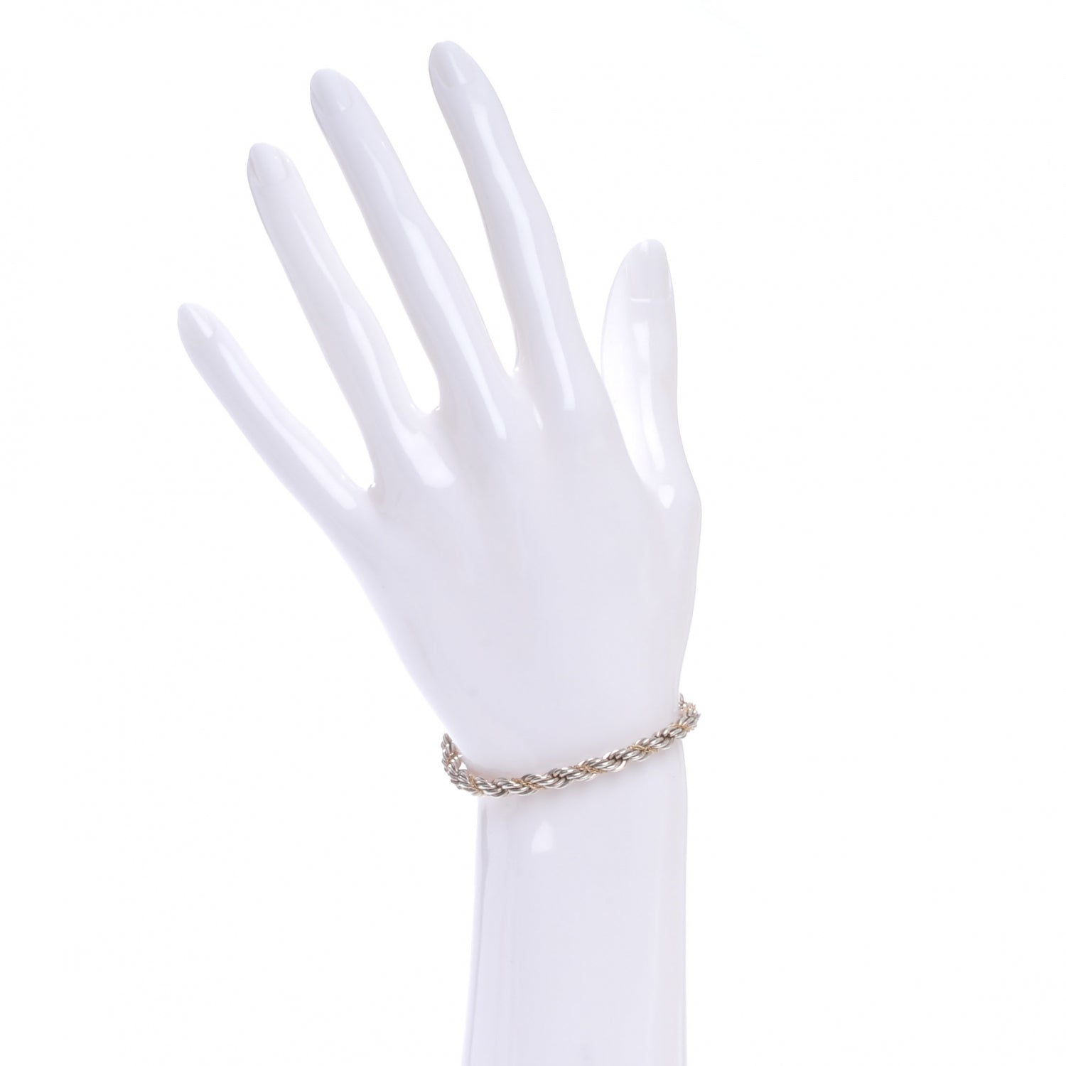 Tiffany Sterling Silver 18K Yellow Gold Rope Chain Bracelet 2 of 4