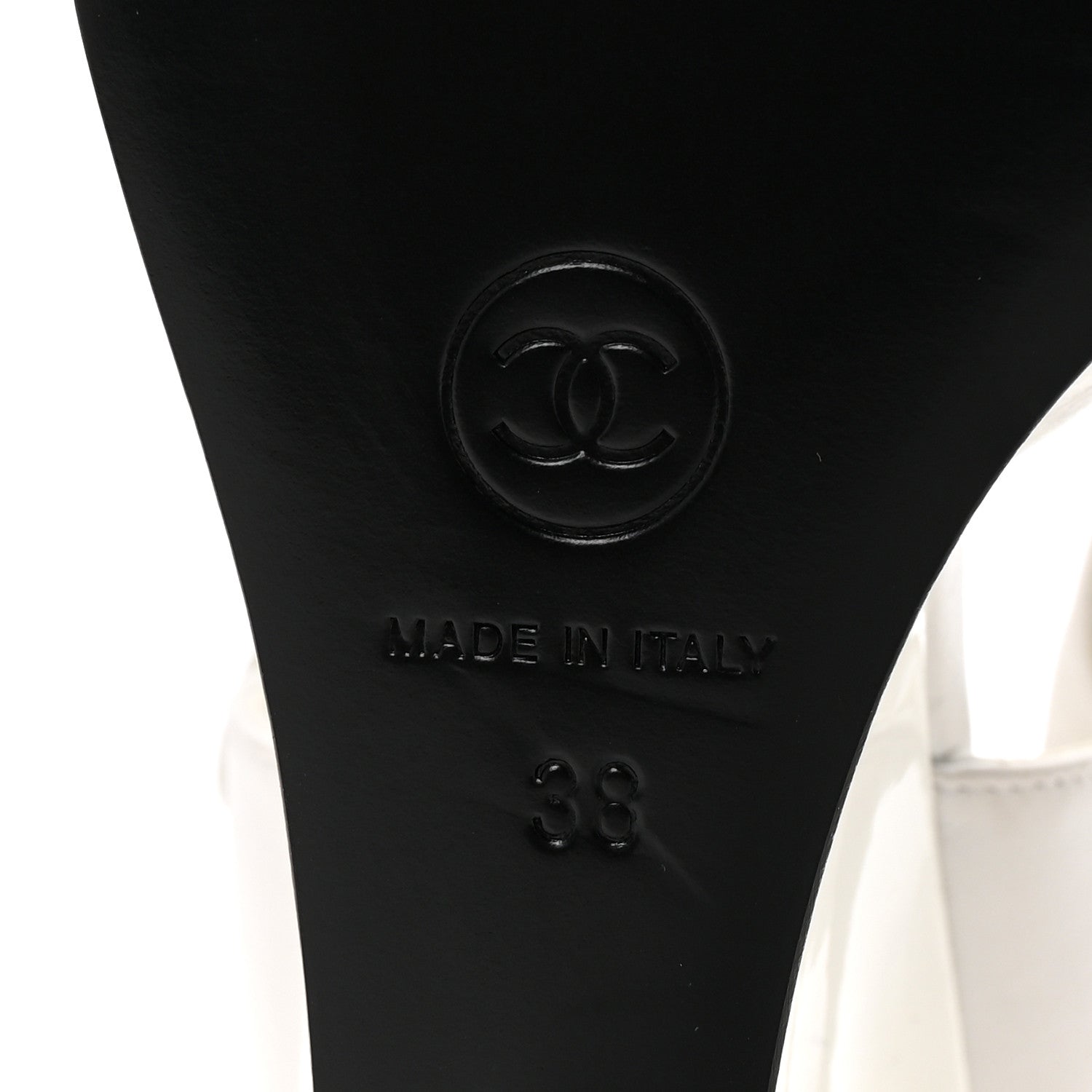Chanel Lambskin Patent Cap Toe Mary Jane Wedge Pumps 38 White Black 7 of 10