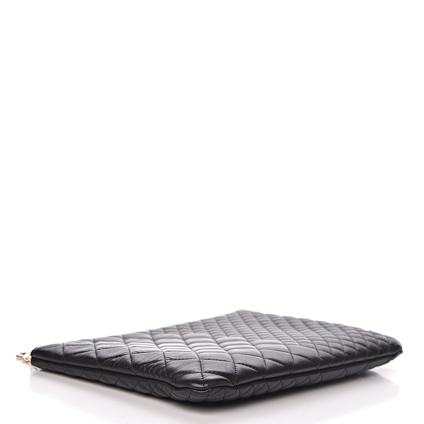 Lambskin Bi Quilted Medium Cosmetic Case Black