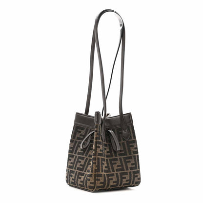 Fendi Fabric Jacquard Vitello Grace FF 1974 Mini Fendi Origami Tobacco Moro Ebano 3 of 11