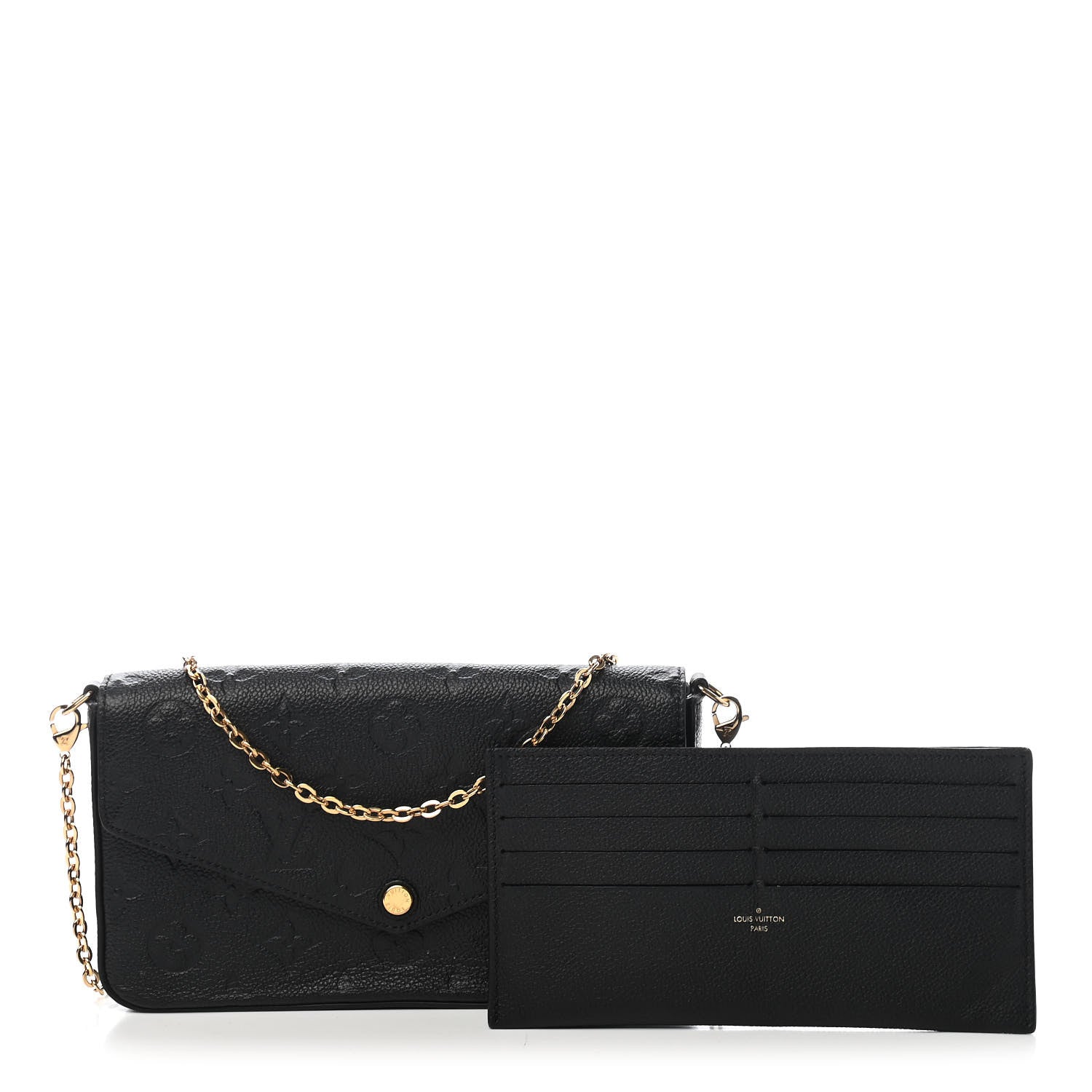 Louis Vuitton Empreinte Pochette Felicie Chain Wallet Black 1 of 17