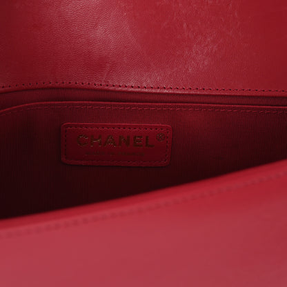 Chanel Lambskin Quilted Medium Boy Flap Dark Pink 6 of 10