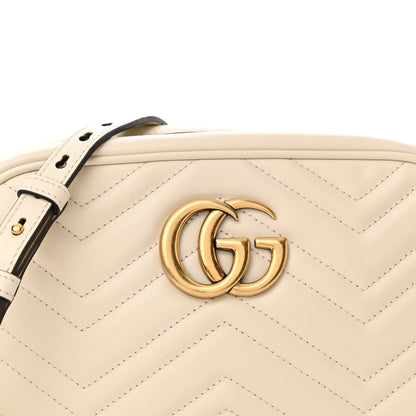 Gucci Calfskin Matelasse Small GG Marmont Chain Shoulder Bag White 8 of 12