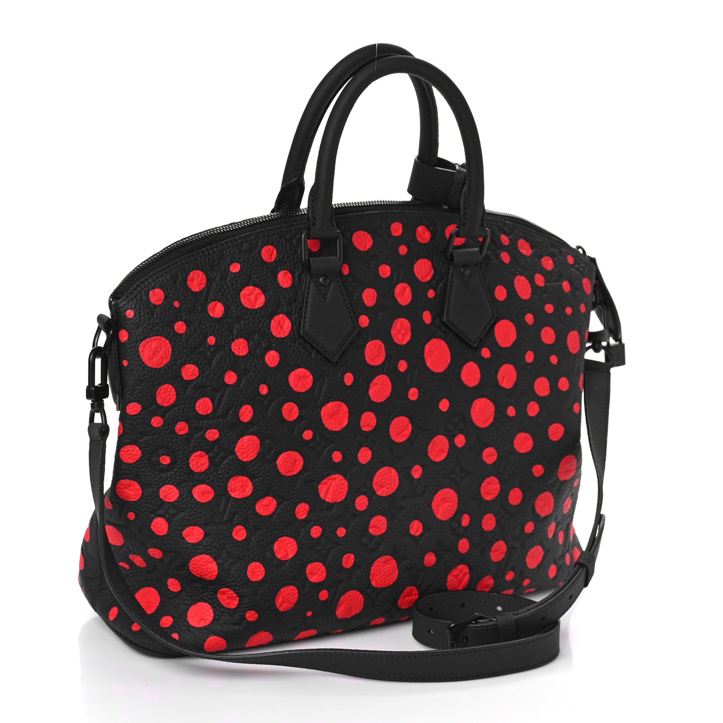 LV X YK Taurillon Lock It MM Black Red