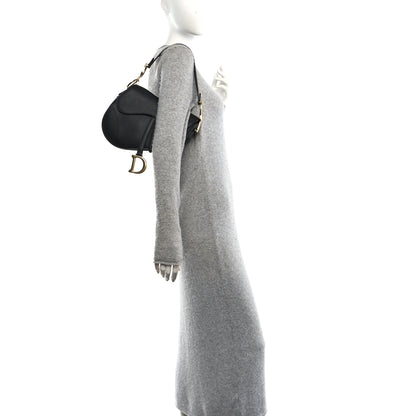 Christian Dior Grained Calfskin Saddle Bag Black 2 of 11