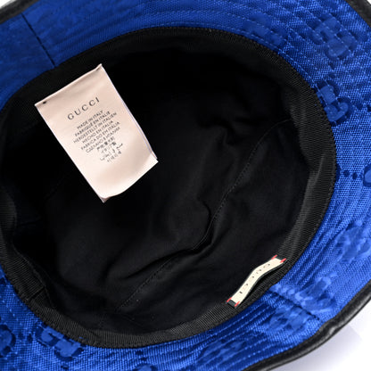 Gucci Econyl Nylon Monogram Off The Grid Will Bucket Hat Orient Blue Black 7 of 8